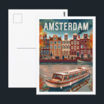 Amsterdam Niederlande Vintag Famous Travel Place Postkarte<br><div class="desc">Amsterdam Niederlande Vintag Famous Travel Place</div>