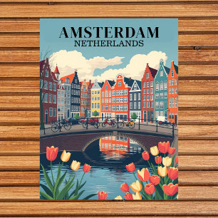 Amsterdam Niederlande Vintage-Reiseräder Postkarte