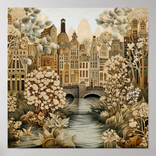 Amsterdam Niederlande Vintage-Stil Poster