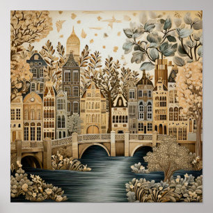 Amsterdam Niederlande Vintage-Stil Poster