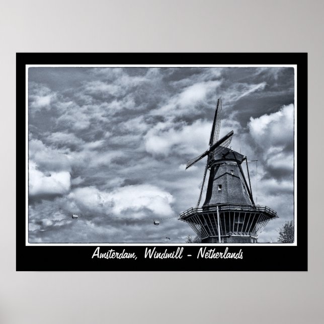 Amsterdam - Niederlande, Windmill (Poster) Poster (Vorne)