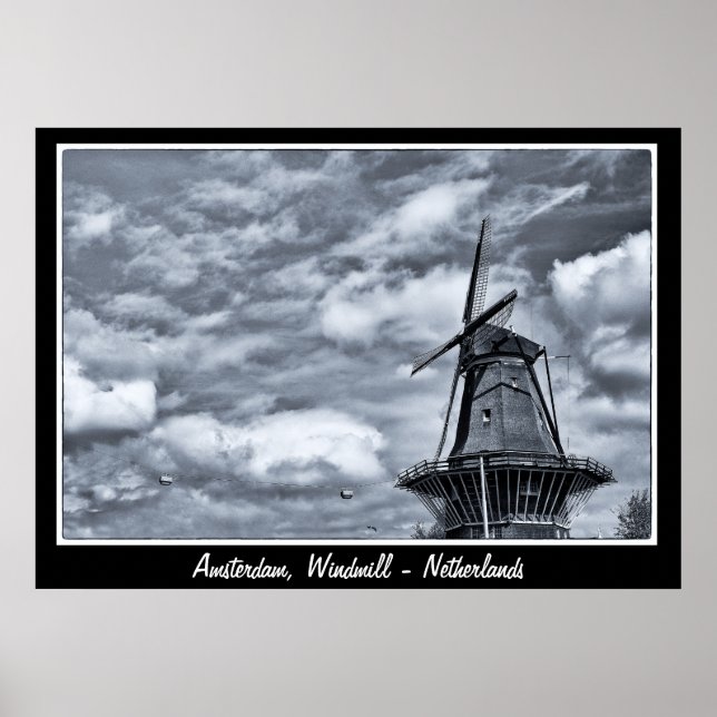 Amsterdam - Niederlande, Windmill (Poster) Poster (Vorne)