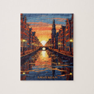 Amsterdam Postkarte Holland Vintage Reise