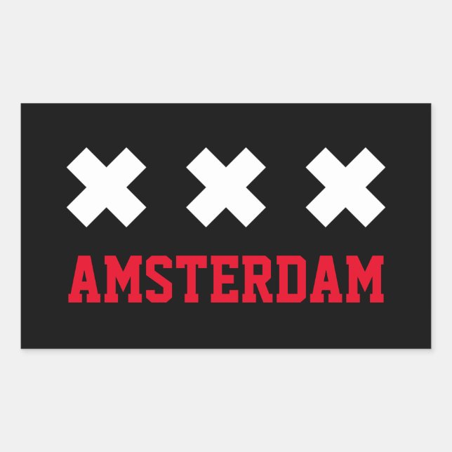 Amsterdam Rechteckiger Aufkleber (Vorderseite)