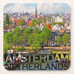Amsterdam Rechteckiger Pappuntersetzer