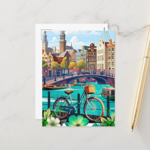 Amsterdam Reise Postkarten Kunst, Niederlande Post