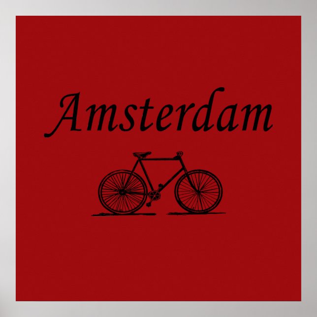 Amsterdam Retro-Fahrrad Poster (Vorne)