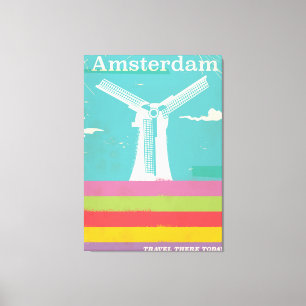 Amsterdam Retro-Reiseplakat im Vintage-Stil Leinwanddruck