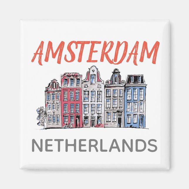 Amsterdam Row Houses Magnet (Vorne)