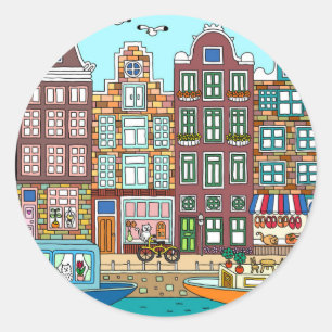 Amsterdam Runder Aufkleber