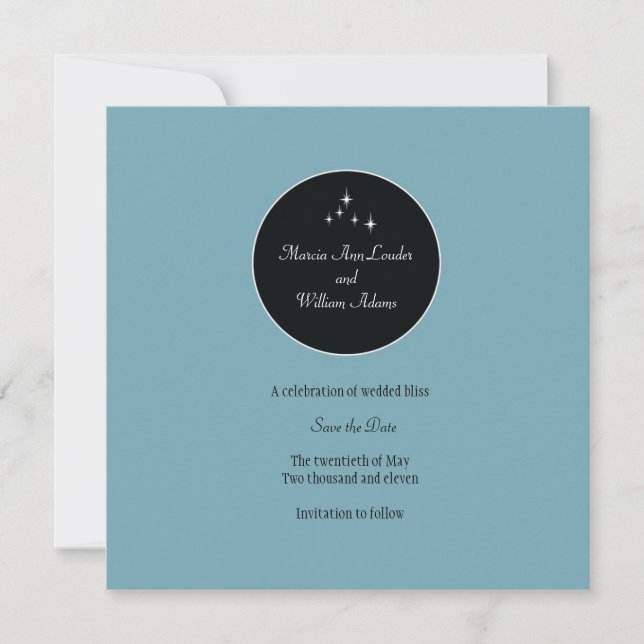 Amsterdam Save the Date: Powder Blue Date (Vorderseite)