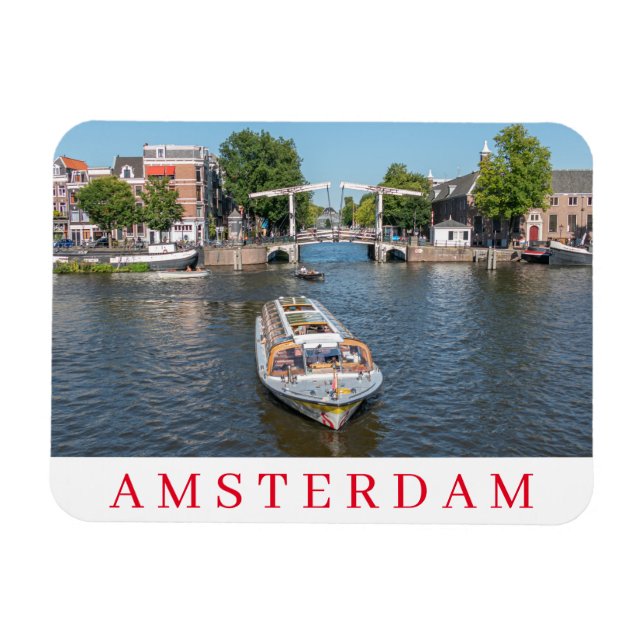 Amsterdam Sightseeing Schiff View Kühlschrankmagne Magnet (Horizontal)