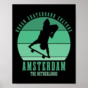 Amsterdam Skateboarder Urne Skateboarding 5 Poster