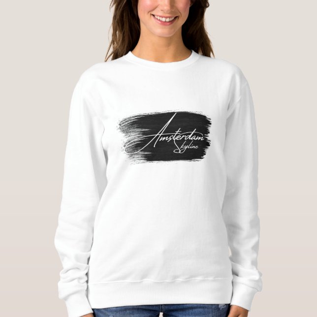 Amsterdam Skyline Writing Sweatshirt (Vorderseite)