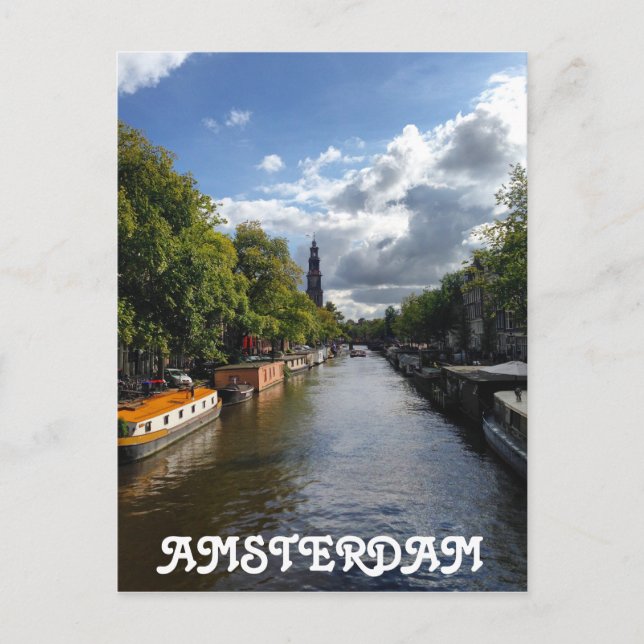 Amsterdam Spring Canal Prinsengracht Postkarte (Vorderseite)