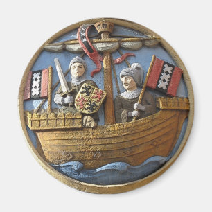 Amsterdam-Stadt-Siegel-Kühlschrankmagnet Magnet