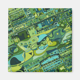 Amsterdam-Stadt-Struktur-Karte Magnet