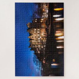 Amsterdam-Stadtkanalhäuser nachts