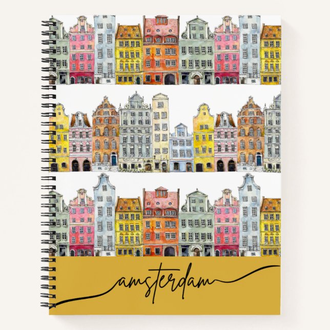 Amsterdam Tiny Houses Reisende Notebook Holland Notizbuch (Vorderseite)
