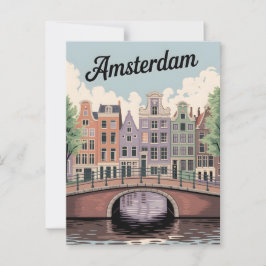 Amsterdam Vintag Postkarte