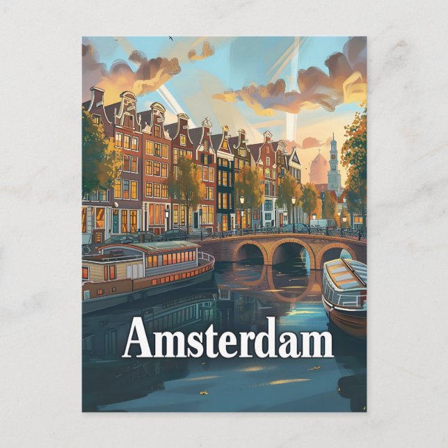 Amsterdam Vintag Postkarte (Vorderseite)