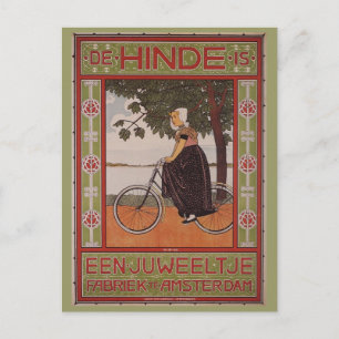 Amsterdam Vintage-Fahrradposter-Kunst Postkarte