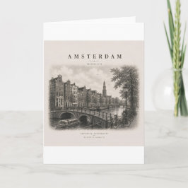 Amsterdam | Vintage Travel City Design Karte