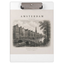 Amsterdam | Vintage Travel City Design Klemmbrett