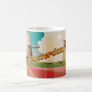 Amsterdam Vintage Travel Poster Kaffeetasse
