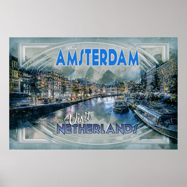 Amsterdam, Visit Netherlands, aus der Serie Visit. Poster (Vorne)