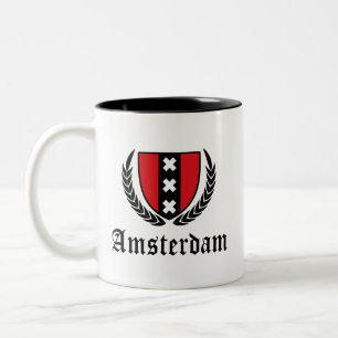 Amsterdam-Wappen Zweifarbige Tasse