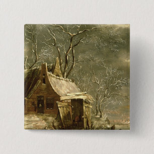 Amsterdam, Winterszene, 17. Jahrhundert Button