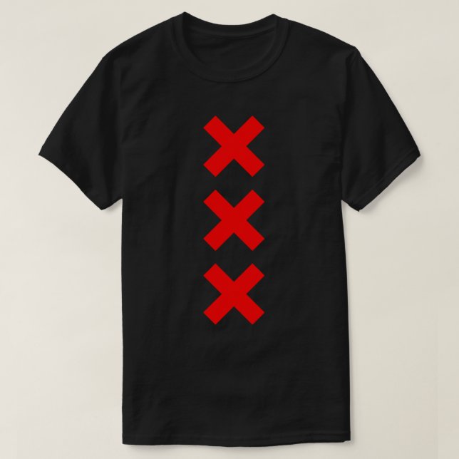 Amsterdam XXX Logo-Aufkleber T-Shirt (Design vorne)