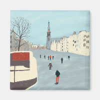 Amsterdamer Eis-Skaten auf den Kanälen im Winter