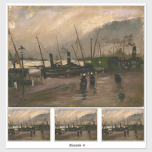 Amsterdamer Fischerhafen Sturm von Vincent Gogh Aufkleber