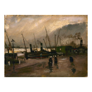 Amsterdamer Fischerhafen Sturm von Vincent Gogh Fotodruck