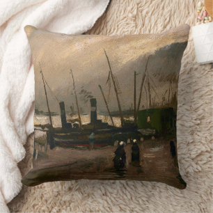 Amsterdamer Fischerhafen Sturm von Vincent Gogh Kissen