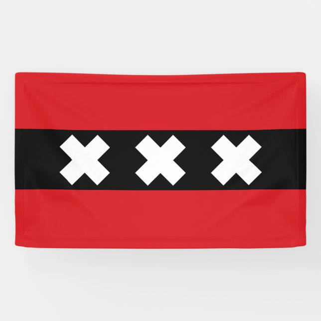 Amsterdamer Flagge Banner (Horizontal)
