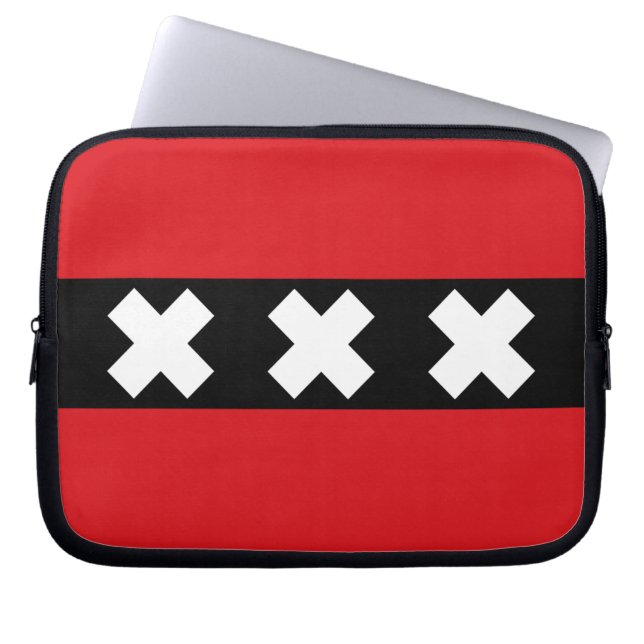 Amsterdamer Flagge Laptopschutzhülle (Vorderseite)