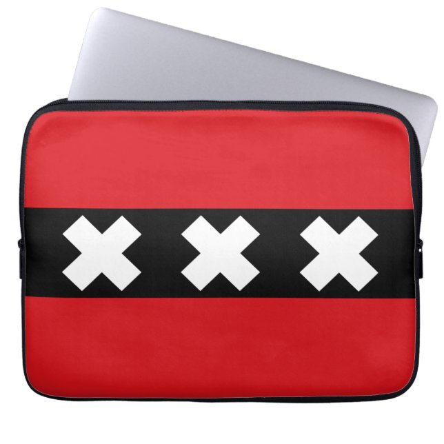 Amsterdamer Flagge Laptopschutzhülle (Vorderseite)