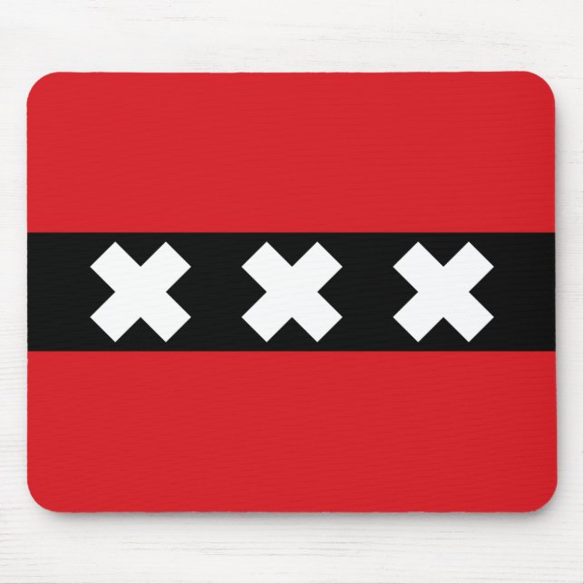 Amsterdamer Flagge Mousepad (Vorne)