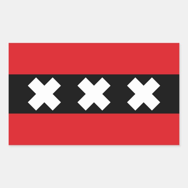 Amsterdamer Flagge Rechteckiger Aufkleber (Vorderseite)