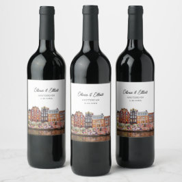 Amsterdamer Gastgeschenk Hochzeit Personalisiert Weinetikett
