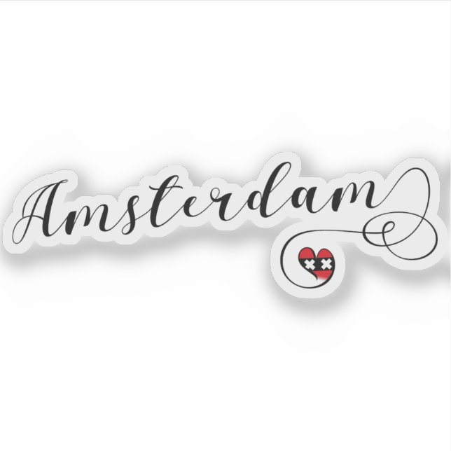 Amsterdamer Herzenflagge Aufkleber (Vorderseite)
