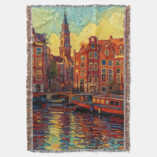 Amsterdamer Kanalhäuser im Stil von van Gogh Decke