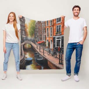 Amsterdamer Ölmalerei Fleecedecke