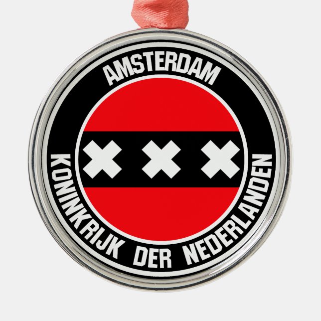 Amsterdamer RundEmblem Ornament Aus Metall (Vorne)