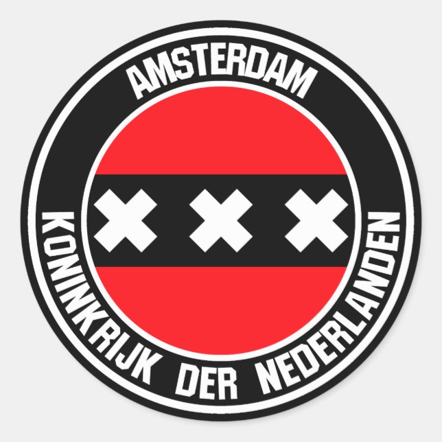Amsterdamer RundEmblem Runder Aufkleber (Vorderseite)