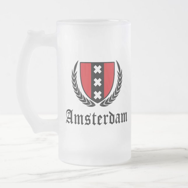 Amsterdamer Wappen Mattglas Bierglas (Links)