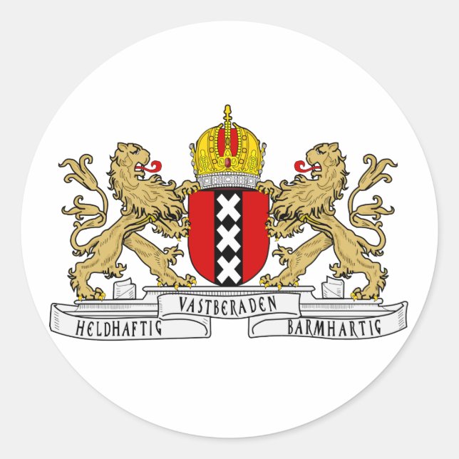 Amsterdamer Wappen Runder Aufkleber (Vorderseite)